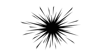 Obraz premium Vector illustration of black sunburst or comic book explosion effect on a transparent background