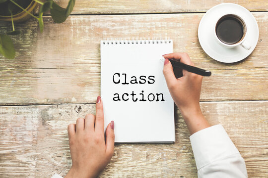 white sheet of paper displaying class action
