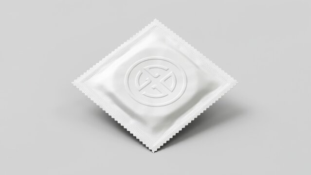 Mockup blank white square condom foil packaging mockup