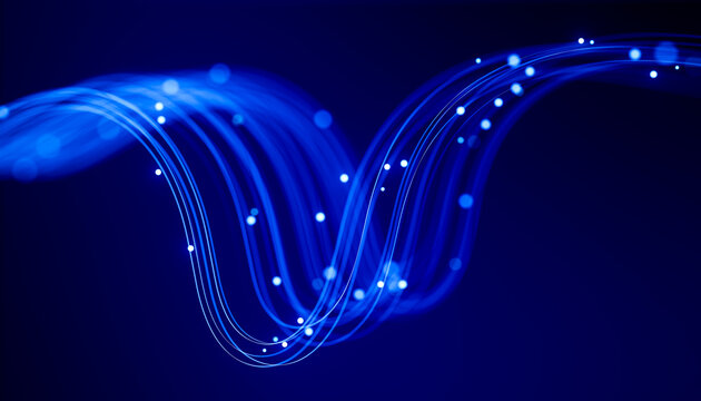 3D Violet Light Beam Flow