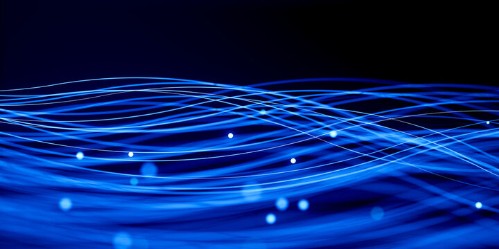 3D Blue Photon Beam Trail