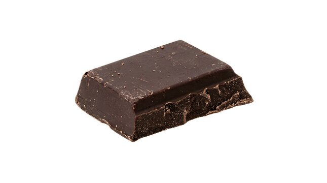 Dark Chocolate Chunk Isolated White Background