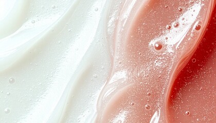 Fototapeta premium Close-up of Transparent Cosmetic Gel Texture with Water Bubbles 