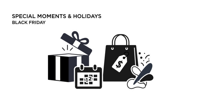 Black Friday shopping bag gift calendar.