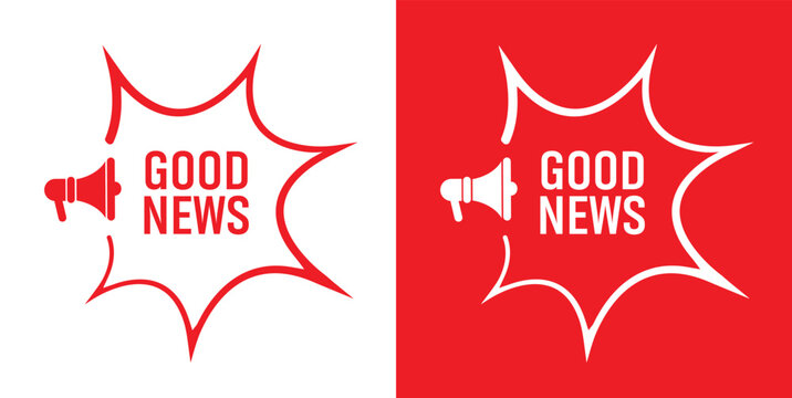 good news megaphone sign on white background