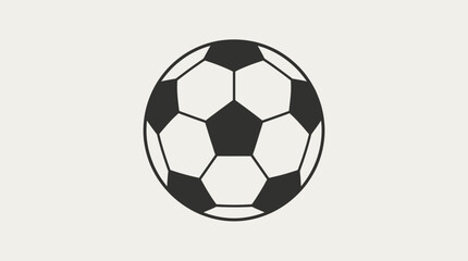 Fototapeta premium Minimalist vector illustration of a classic black and white soccer ball isolated on a light background.
