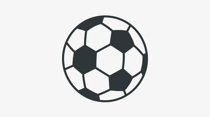 Fototapeta premium Minimalist black and white soccer ball icon vector illustration.