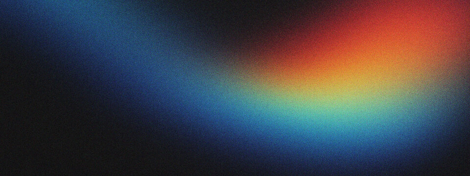 Prismatic light leak on black background, vibrant rainbow lens flare with grainy film texture. Abstract spectrum glow for overlay effects. Colorful light refraction for creative photo editing.