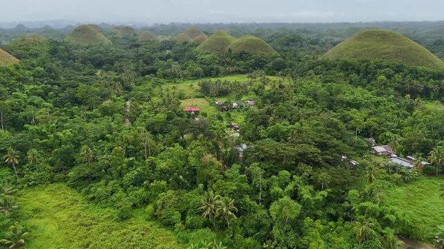 Aerial View of the Chocolate Hills in Bohol