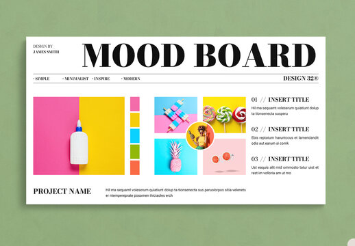 Colorful Line Style Mood Board Design