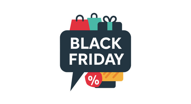 Black Friday shopping sale discount symbol.