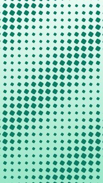 Green halftone pattern with rounded squares on mint gradient background in modern minimal geometric style. 2d animation
