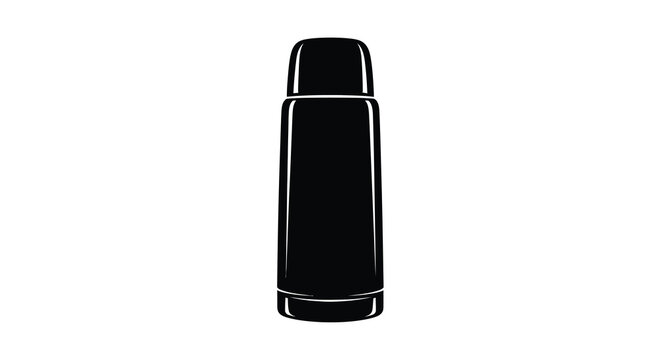 Vacuum flask silhouette on a white background