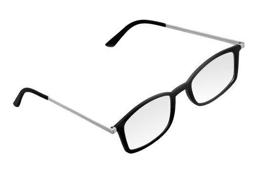 Brille schwarz silber  Hintergrund weiss