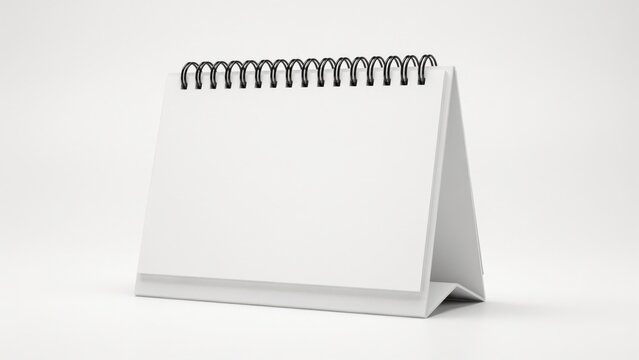Mockup blank desk calendar mockup isolated on white background