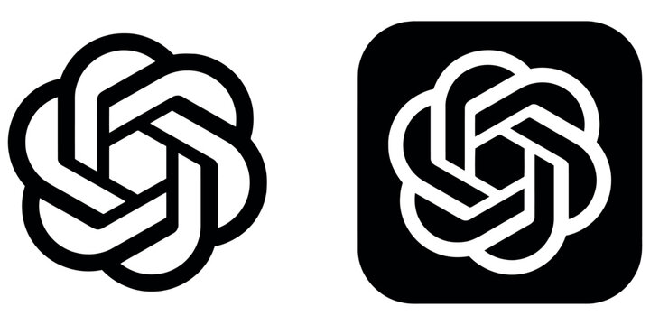 Minimalist black and white geometric flower icon set for modern digital interface design usage.