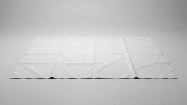 Mockup white fabric napkin isolated on white background