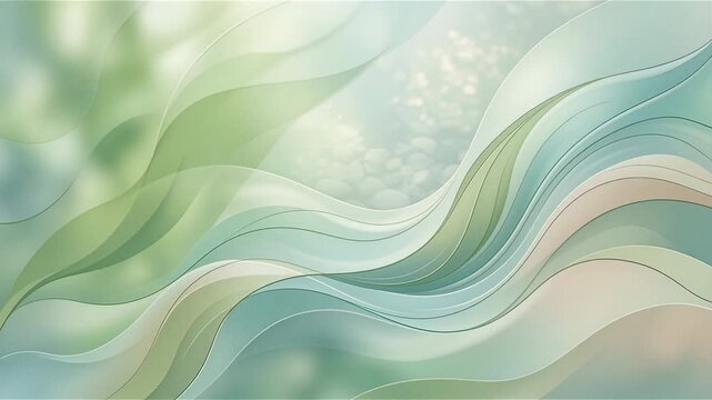 Soft pastel hues and undulating shapes portraying harmony and serenity Smooth gradients providing a tranquil visual experience.