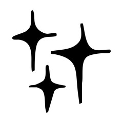 Obraz na płótnie Canvas PNG Stylized black star sparkles on transparent background