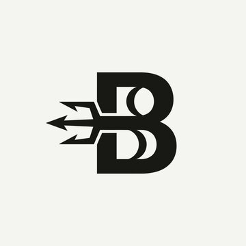 Trident letter B monogram design.