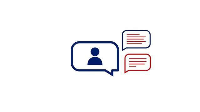 User profile with chat message bubbles for online communication and customer support