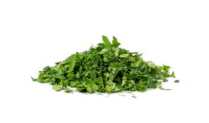 Fototapeta premium Fresh chopped herbs isolated