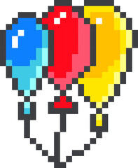 Obraz premium Balloon Trio Pixel Art