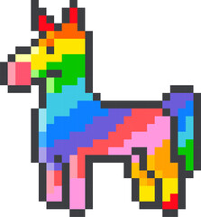 Obraz premium Unicorn Pinata Birthday Party Pixel Art