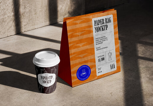 Take Away Cup & Bag Mockup