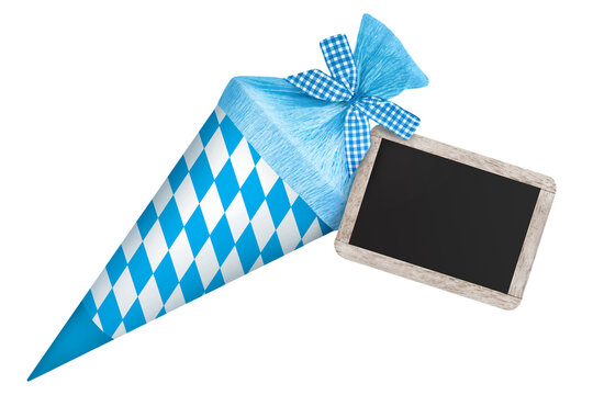 Schult&uuml;te und Tafel f&uuml;r den ersten Schultag in Bayern und Hintergrund transparent PNG cut out