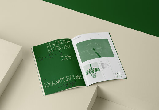 Open Softcover Magazine Mockup