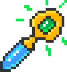 Obraz premium Magic Wand Sparkling Pixel Art