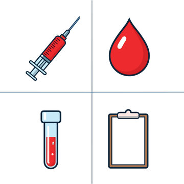 Essential healthcare and medical examination symbols for diagnosis and treatment.