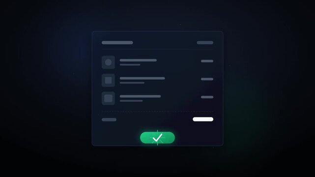 Minimalist ui loading interface with success checkmark animation for digital apps and web dashboards