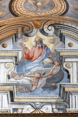 Fototapeta premium PERUGIA, ITALY - MAY 15, 2024: The fresco God the Father in the church Chiesa di Santa Maria di Monteluce with the frescoes by local manierism autor (1602- 1697).