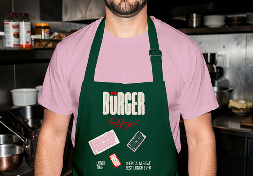 Front View Apron PSD Mockup