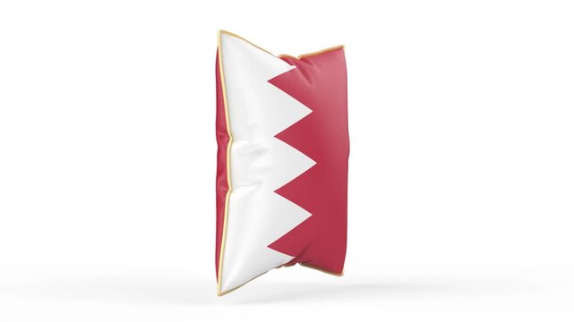 Pillow with the flag of Bahrain on white background