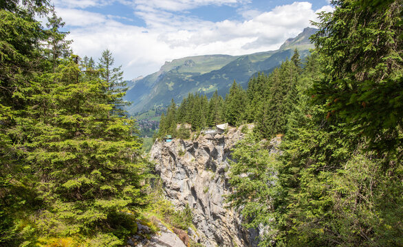 The chasm Gletscherschlucht over Grindelwald - Switzerland