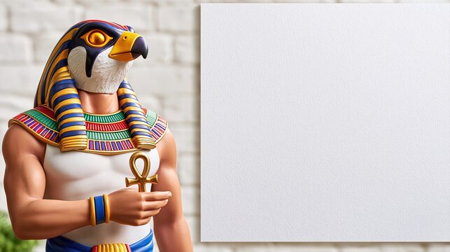 Horus God Statue With Blank Clean Mockup Background