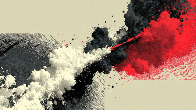 Desynchronization - Misaligned abstract patterns conceptual discord visual disruption dynamic irregularity minimalistic expressive tension symbolic chaotic flow