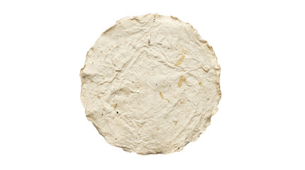 Naklejka premium Handmade textured paper circle isolated on transparent background