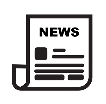 newspaper icon on white background