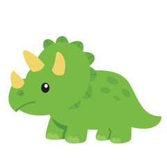 Cute triceratops dinosaur character, vector illustration © Putra