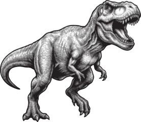 Fototapeta premium An ancient Tyrannosaurus Rex dinosaur illustration with a fierce open mouth roaring