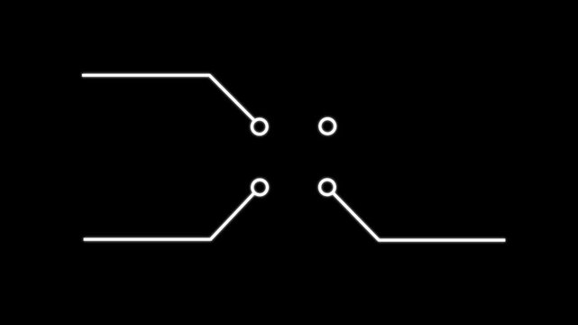 Network Connection, Hub, Social Network Isolated Flat Line Icon. molecule icon. compound of molecular structures Glowing motion graphic of Data Cables concept. 4k loop.