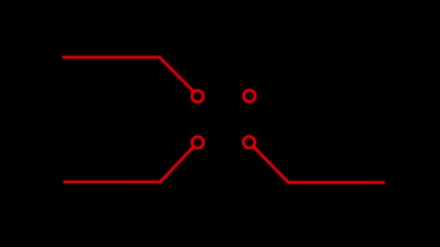 Network Connection, Hub, Social Network Isolated Flat Line Icon. molecule icon. compound of molecular structures Glowing motion graphic of Data Cables concept. 4k loop.