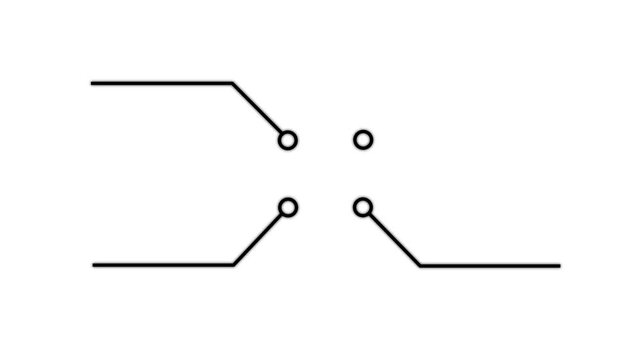 Network Connection, Hub, Social Network Isolated Flat Line Icon. molecule icon. compound of molecular structures Glowing motion graphic of Data Cables concept. 4k loop.