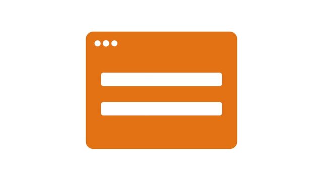 Orange Browser Window Interface with Input Fields and Dots.