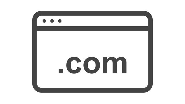 Simple line art icon representing a web browser window with a dot and three dots.
