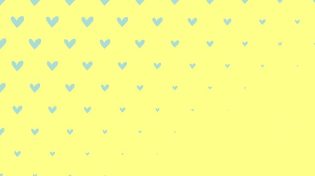 Cute light blue hearts transition and seamless looping pattern animation background for romantic valentines day